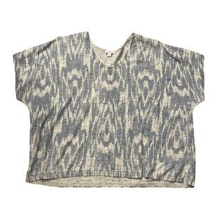 Pure Jill Short-Sleeve Knit Sweater Women's Size 3X Blue White Pullover Casual